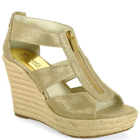 michael kors gold wedge|michael kors wedges on sale.